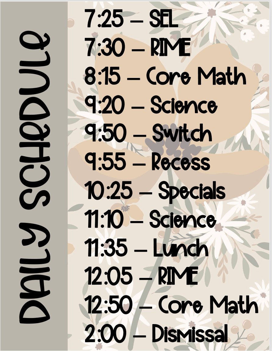 Schedule